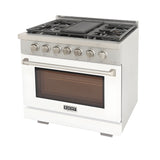 Kucht Professional 36" 5.2 cu. ft. Natural Gas Range in White with True Simmer Burners - KFX3600X-W