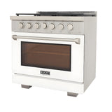 Kucht Professional 36" 5.2 cu. ft. Natural Gas Range in White with True Simmer Burners - KFX3600X-W