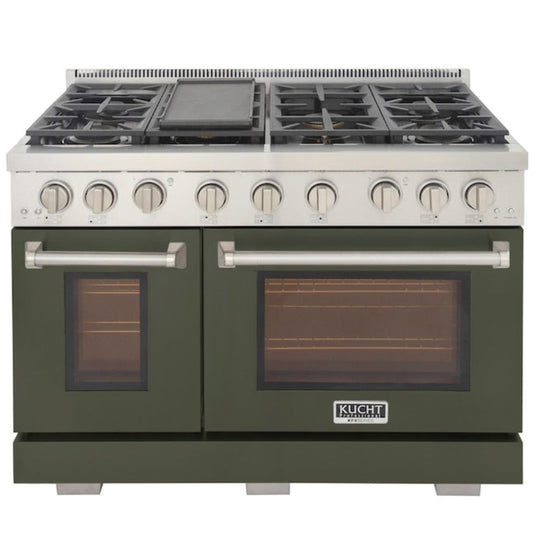 Kucht Professional 30" 4.2 cu ft. Natural Gas Range in Olive Green with Silver Accents- KNG301-OG