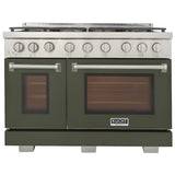 Kucht 36" Pro-Style Propane Gas Dual Fuel Range with 4 Burners in Olive Green - KDF362/LP-OG