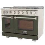 Kucht 36" Pro-Style Propane Gas Dual Fuel Range with 4 Burners in Olive Green - KDF362/LP-OG