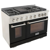 Kucht Professional 48" 6.7 cu. ft. Natural Gas Range in Black with Silver Accents - KFX480-BK