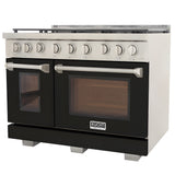 Kucht Professional 48" 6.7 cu. ft. Natural Gas Range in Black with Silver Accents - KFX480-BK