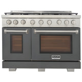 Kucht Professional 48" 6.7 cu. ft. Natural Gas Range in Cement Gray with True Simmer Burners - KFX4800X-GY