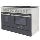 Kucht 48" Pro-Style Natural Gas Dual Fuel Range with 4 Burners in Gray - KDF482-GR