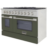 Kucht 48" Pro-Style Natural Gas Dual Fuel Range with 4 Burners in Olive Green - KDF482-OG