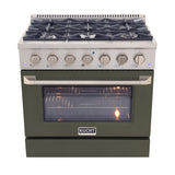 Kucht 36" Pro-Style Natural Gas Dual Fuel Range with 4 Burners in Olive Green - KDF362-OG