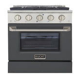 Kucht 30" Pro-Style Natural Gas Dual Fuel Range with 4 Burners in Gray - KDF302-GR