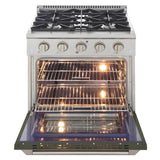 Kucht Professional 30" 4.2 cu ft. Propane Gas Range in Olive Green with Silver Accents - KNG301/LP-OG