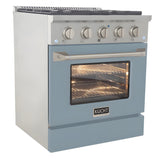 Kucht Professional 30" 4.2 cu ft. Natural Gas Range in Light Blue with Silver Accents -KNG301-LB