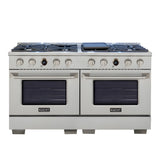 Kucht 60" 8.4 cu. ft. 8 Burner Propane Gas Dual Fuel Range in Stainless Steel with Digital Thermostat - KXP60-SS/LP