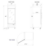Frigos FG-MR-1D-G 27" Glass Door Merchandiser, Black, LED, Aluminum Interior