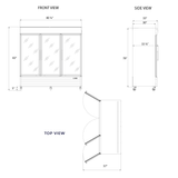 Frigos 80" Merchandising Refrigerator, 3 Glass Doors, LED Lighting - FG-MR-3D-G