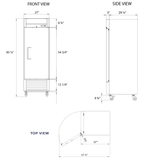 Frigos Commercial Reach in Freezer 27" Width Solid 1 Door 21 Cu Ft Frigos FG-FZ-1D with Aluminum Interior with 304 Stainless Steel Floor -  FG-FZ-1D