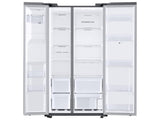 SAMSUNG 26.7 cu. ft. Large Capacity Side-by-Side Refrigerator with Touch Screen Family Hub™ in Stainless Steel - RS27T5561SR-KT