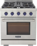 Kucht Professional 30" 4.2 cu. ft. Propane Gas Range in Stainless Steel with Blue Accents - KFX300/LP-B