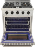 Kucht Professional 30" 4.2 cu. ft. Natural Gas Range in Stainless Steel with Black Accents - KFX300-K