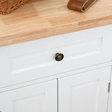 HomCom Kitchen Island on Wheels, Rolling Cart with Rubberwood Top - B08L44DQF8