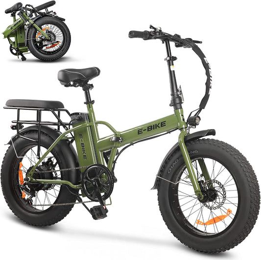 Sunpie Straight Rods Electric Bike, 36V 10Ah 500W Motor 20''x4.0 Fat Tire 25 Mph 7 Speed Shifter Removable Lithium-ion Battery - EG-YX01