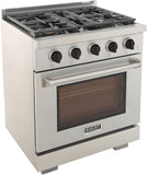 Kucht Professional 30" 4.2 cu. ft. Natural Gas Range in Stainless Steel with Black Accents - KFX300-K