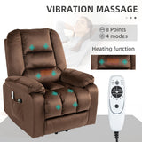 HomCom Lift Recliner Chair, Massage & Heat, 4-Position, Dark Brown – B0CTY2JHYZ-1