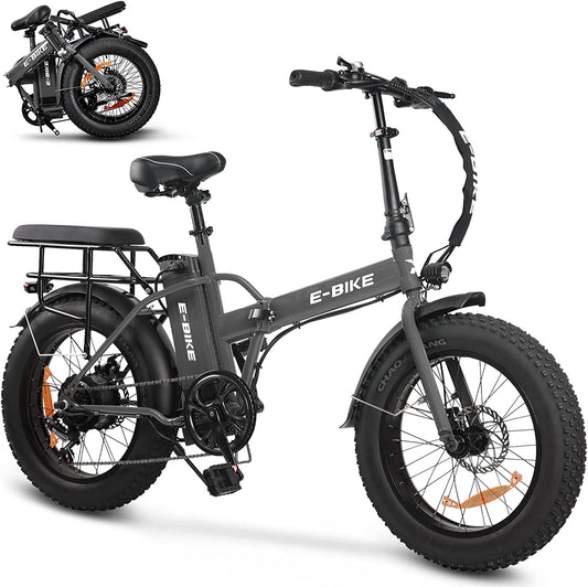 Sunpie Straight Rods Electric Bike, 36V 10Ah 500W Motor 20''x4.0 Fat Tire 25 Mph 7 Speed Shifter Removable Lithium-ion Battery - EG-YX01