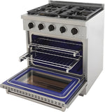 Kucht Professional 30" 4.2 cu. ft. Natural Gas Range in Stainless Steel with Black Accents - KFX300-K