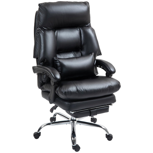 HomCom Overstuffed Executive Office Chair w/ Foot Rest & Reclining - B0DPPLWH67