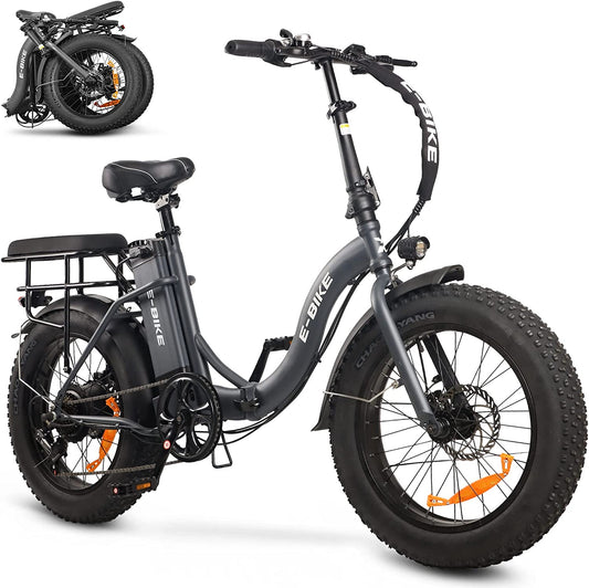 Sunpie Curved Rods 500W Electric Bike 20"x4.0 Fat Tires, Shimano 7-Speed - EG-YX02-orange