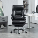 HomCom Overstuffed Executive Office Chair w/ Foot Rest & Reclining - B0DPPLWH67