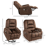 HomCom Lift Recliner Chair, Massage & Heat, 4-Position, Dark Brown – B0CTY2JHYZ-1