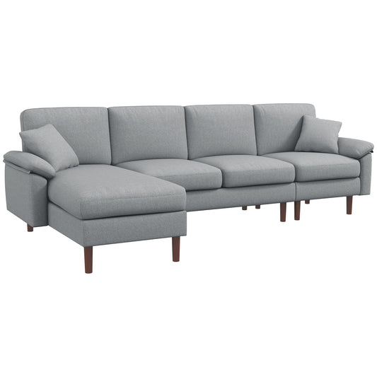 HomCom Reversible L-Shaped Sleeper Sofa w/ Pillows – B0CVX1N2B8