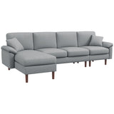 HomCom Reversible L-Shaped Sleeper Sofa w/ Pillows – B0CVX1N2B8