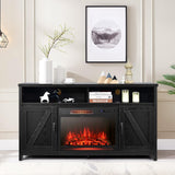 Tangkula Electric Fireplace TV Stand, 59 Inches TV Console - HV10083CF+FP10047US