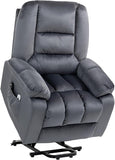 HomCom Power Lift Recliner Chair, Massage & Heating, 4 Positions, Dark Brown – B0CTY2JHYZ-1