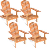 Tangkula Folding Adirondack Chair,  Lounger Chair for Patio Porch Deck Poolside and Backyard - HW63703