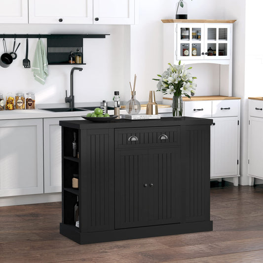 HomCom Cottage Kitchen Island with Storage, Buffet Cabinet with Drawer - B082S928CW