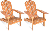 Tangkula Folding Adirondack Chair,  Lounger Chair for Patio Porch Deck Poolside and Backyard - HW63703