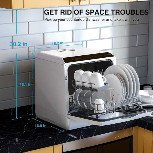 Airmsen Portable Countertop Dishwasher with 5L Built-in Water Tank - E4052956599