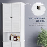 HomCom Tall Narrow Bathroom Storage Cabinet with Doors and Shelf Adjustability - B08BCH9T6H-1