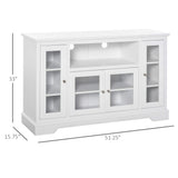 HomCom Sideboard Buffet Cabinet with Storage, Kitchen Cabinet Coffee Bar Cabinet with Glass Doors for Living Room, Kitchen, White - B08YN1ZYTJ