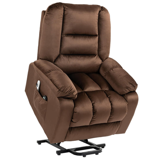 HomCom Lift Recliner Chair, Massage & Heat, 4-Position, Dark Brown – B0CTY2JHYZ-1