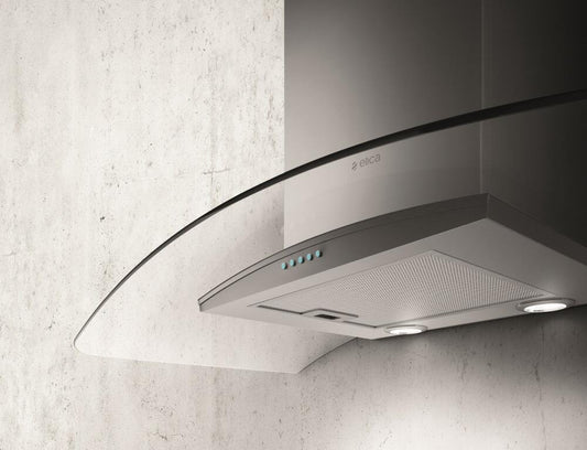 Elica - POTENZA - Comfort - 36" W x 19 11/16" D x 1 15/16" H, Stainless + Clear Glass,  - Wall Mount Hoods-EPT436S3
