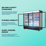 Frigos 80" Merchandising Refrigerator, 3 Glass Doors, LED Lighting - FG-MR-3D-G