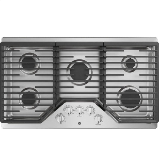 GE APPLIANCES JGP5036SLSS GE(R) 36" Built-In Gas Cooktop with 5 Burners and Dishwasher Safe Grates -JGP5036SLSS-KT
