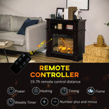 HomCom 32" Electric Fireplace with Mantel, Freestanding Heater with LED Log Flame - B09GVD4MV4