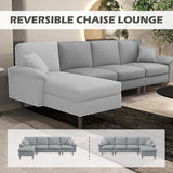 HomCom Reversible L-Shaped Sleeper Sofa w/ Pillows – B0CVX1N2B8