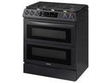 SAMSUNG 6.0 cu ft. Smart Slide-in Gas Range with Flex Duo(TM), Smart Dial & Air Fry in Black Stainless Steel - NX60T8751SG-KT