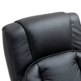 HomCom Swivel Recliner, Manual PU Leather Armchair with Ottoman Footrest for Living Room, - B09PV297DL-1