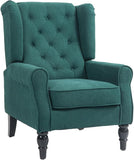 HomCom Button-Tufted Accent Chair with High Wingback, Rounded Cushioned Armrests and Thick Padded Seat, Blue - B07ZR3K7CL-1